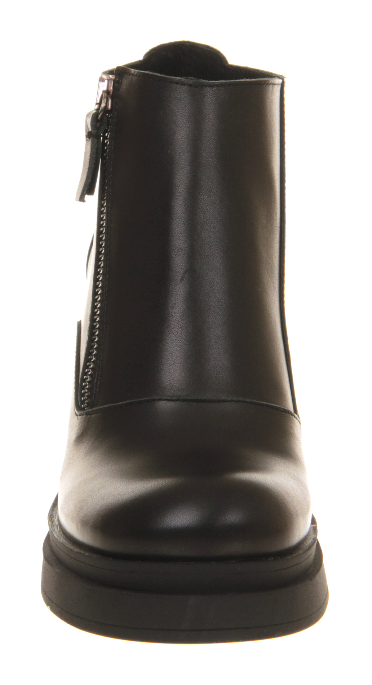OFFICECarter Chunky Heel Side ZipBlack Leather