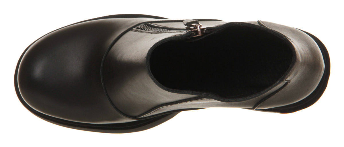 OFFICECarter Chunky Heel Side ZipBlack Leather