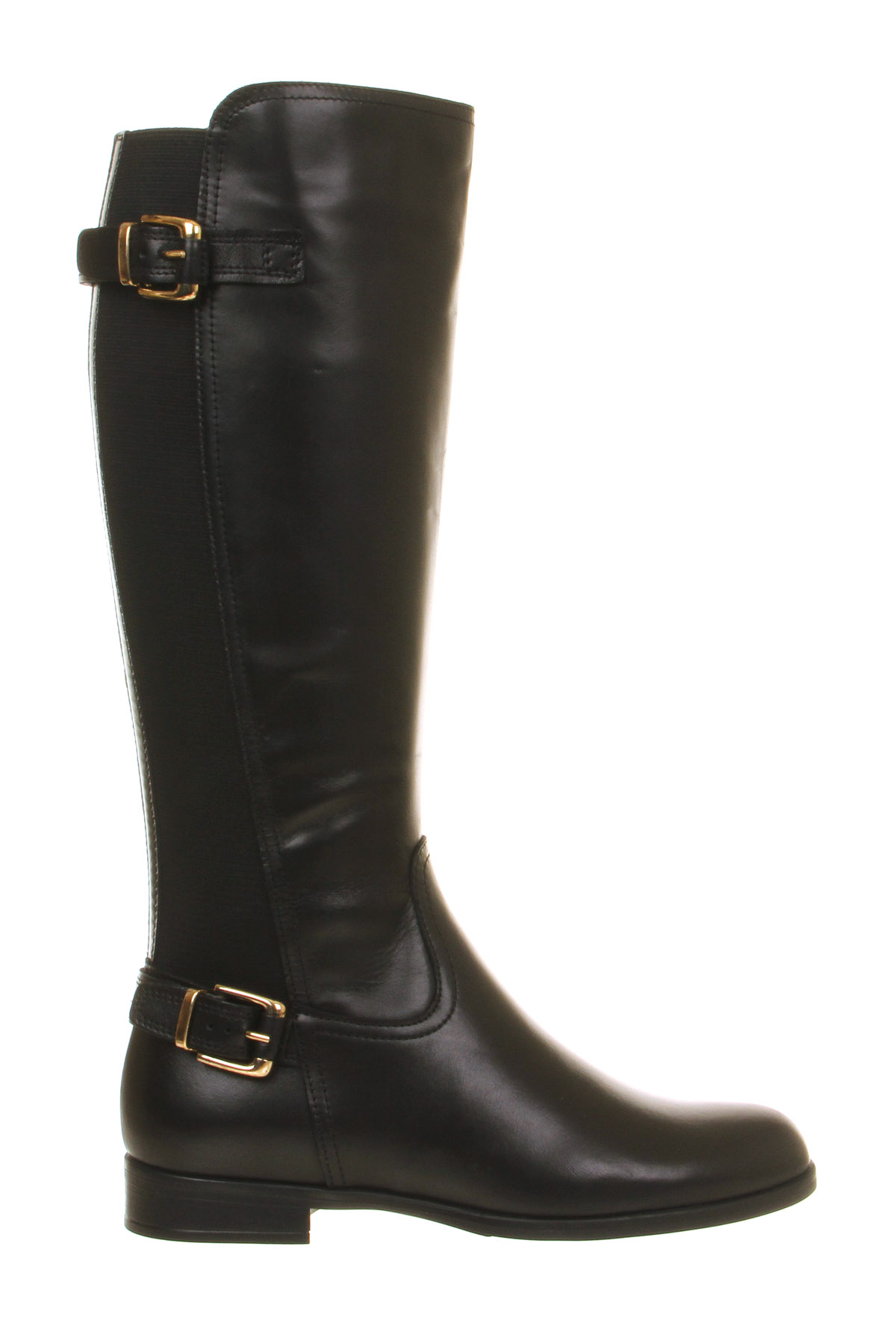 OFFICEAgent 2 Elastic Back Knee BootsBlack Leather