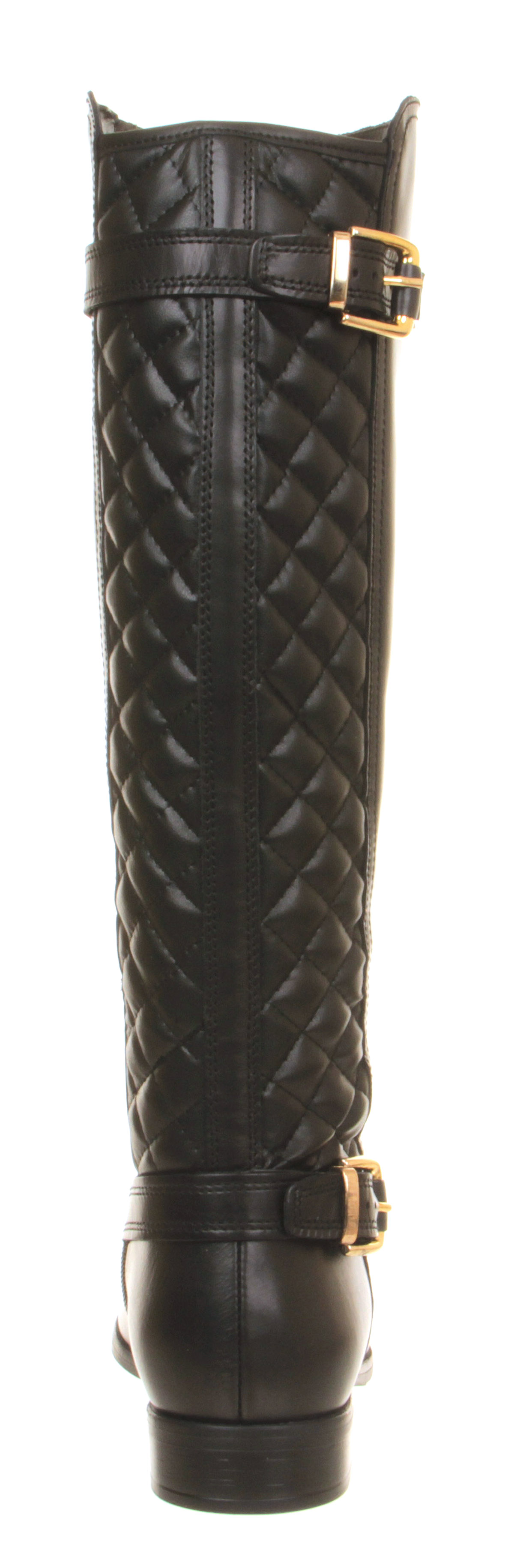 OFFICEAgent 2 Elastic Back Knee BootsBlack Quilt Leather
