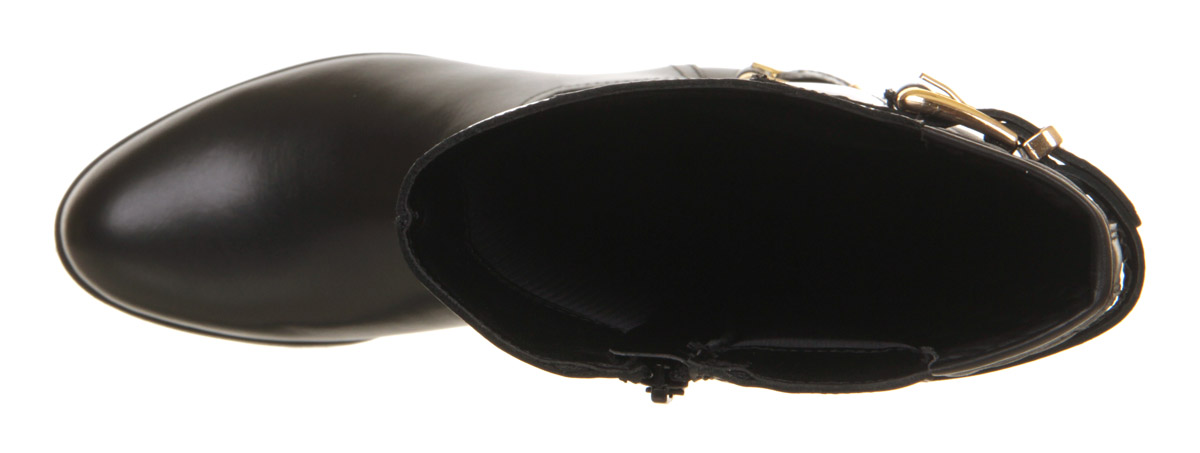 OFFICEAgent 2 Elastic Back Knee BootsBlack Quilt Leather