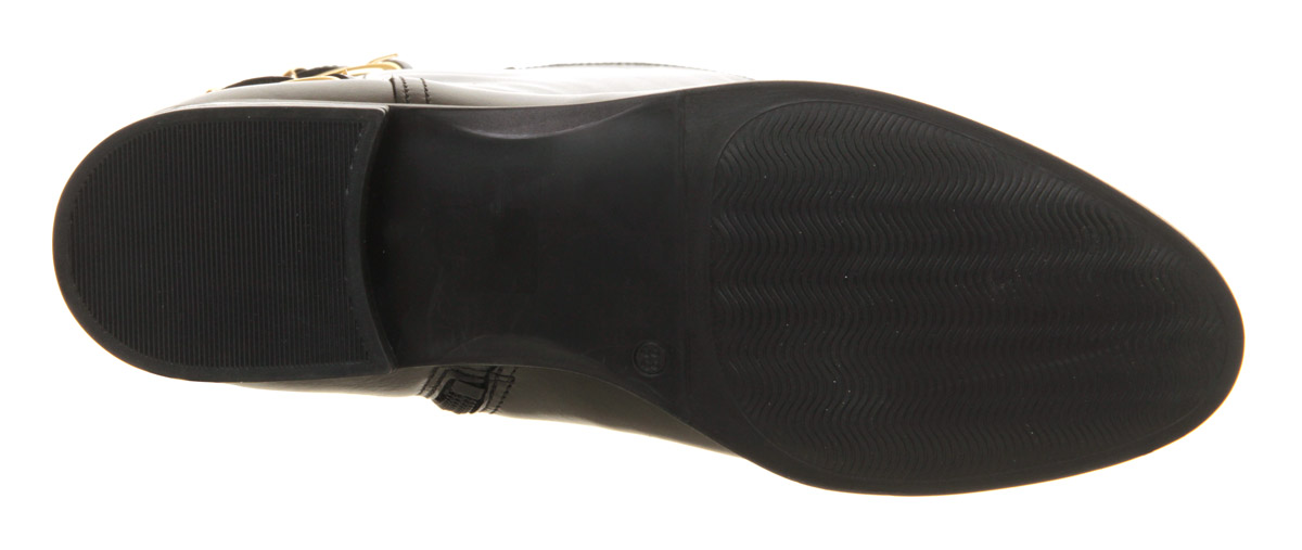OFFICEAgent 2 Elastic Back Knee BootsBlack Quilt Leather