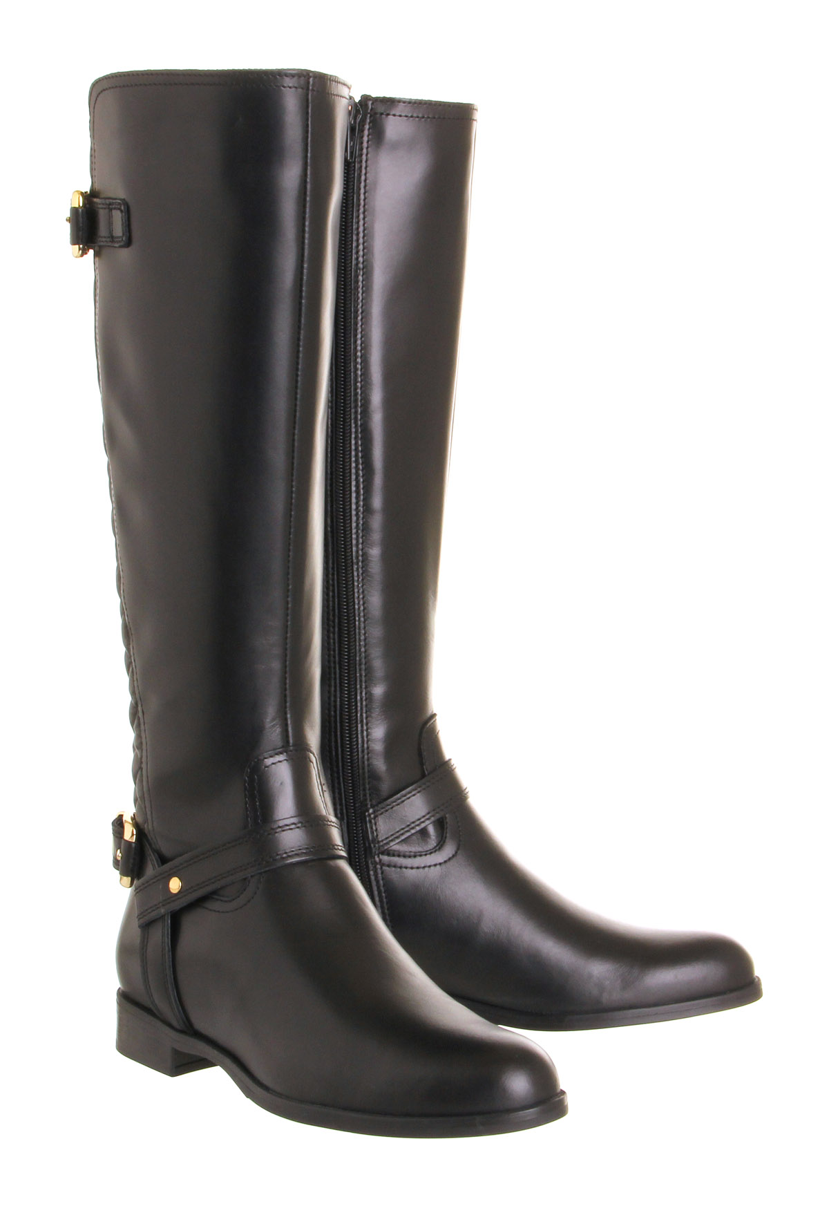 OFFICENinja Stirrup Elastic Back BootsBlack Quilt Leather