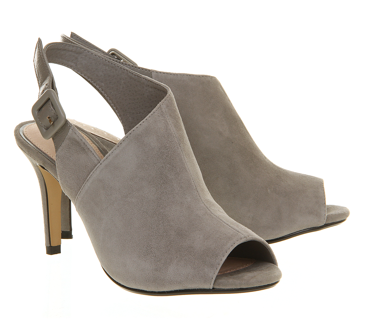 OFFICEGauntlet Cut Out Shoe bootsGrey Suede
