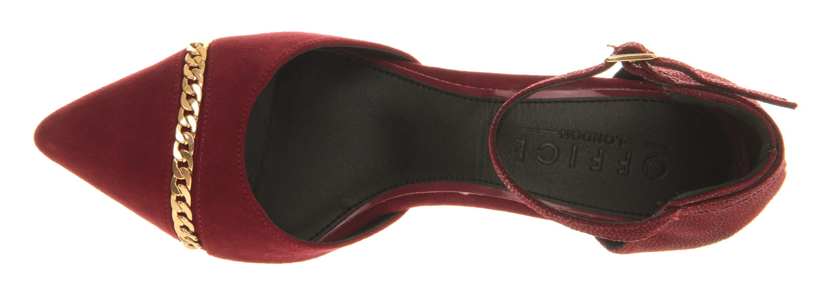 OFFICEGaze Two Part CourtBurgundy Suede