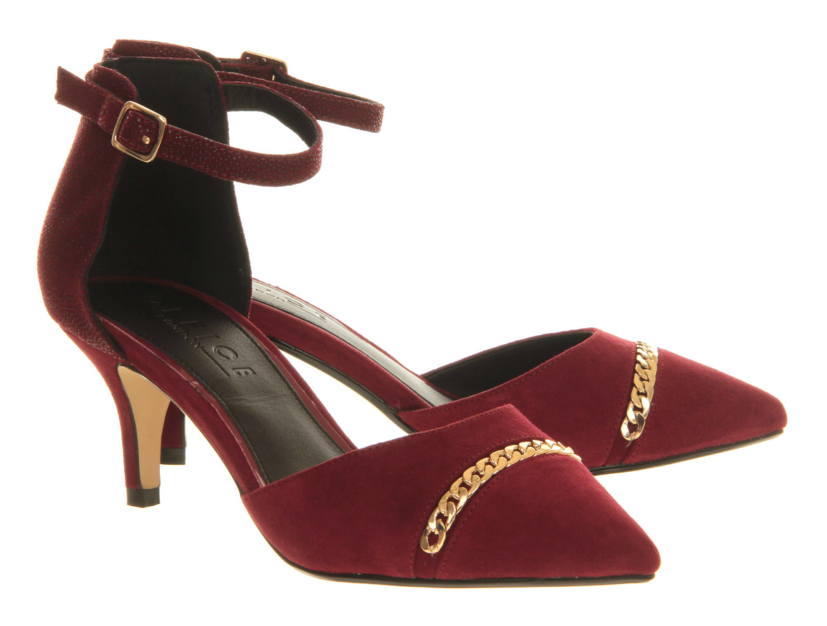 OFFICEGaze Two Part CourtBurgundy Suede