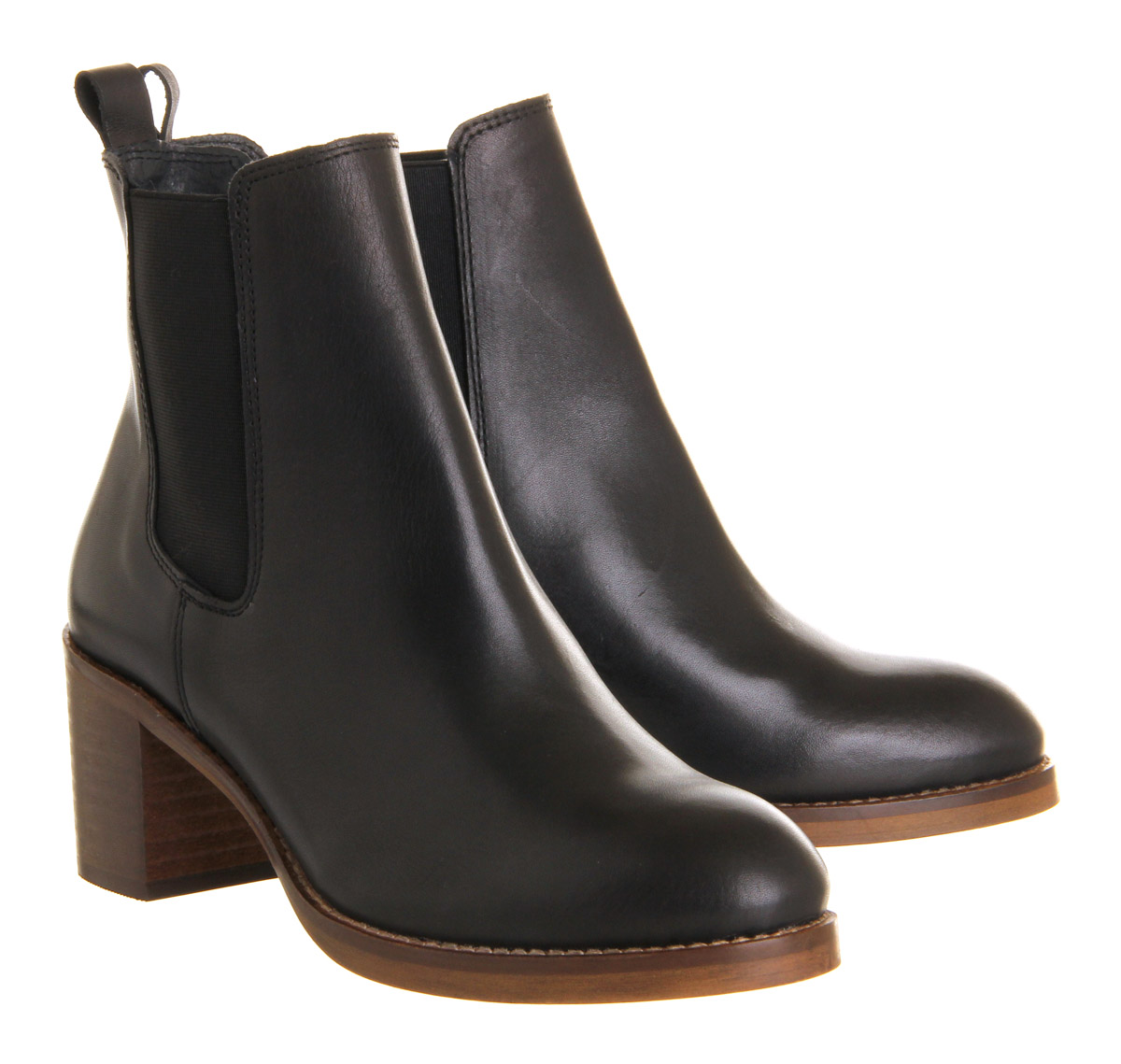 OFFICEClara Smart Mid Heel ChelseaBlack Leather