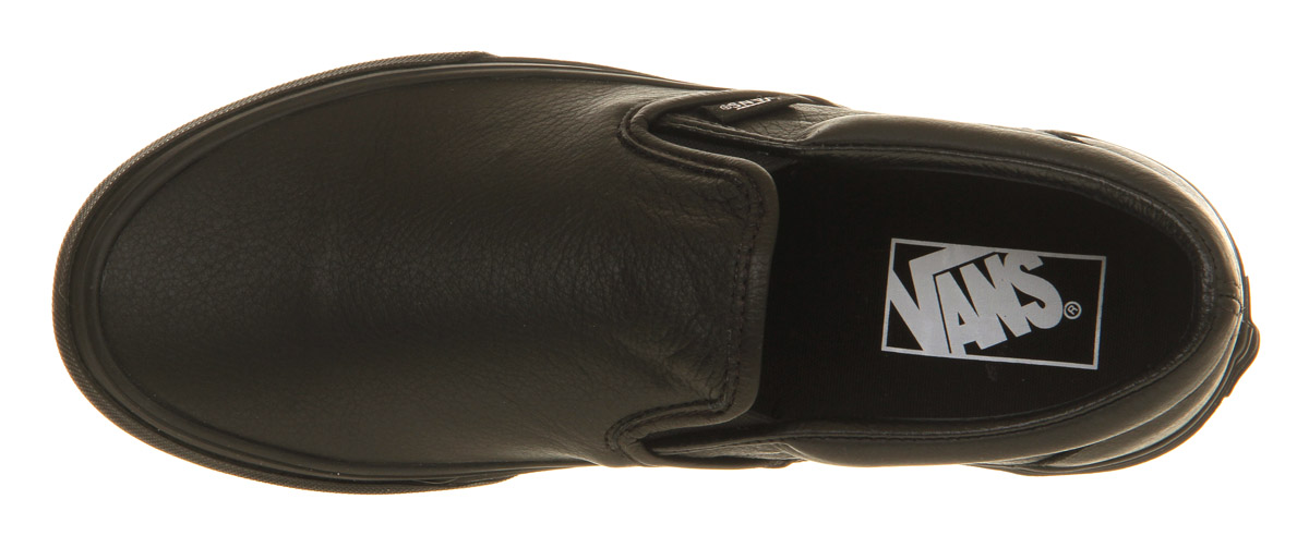 VansClassic Slip On ShoesBlack Mono Leather