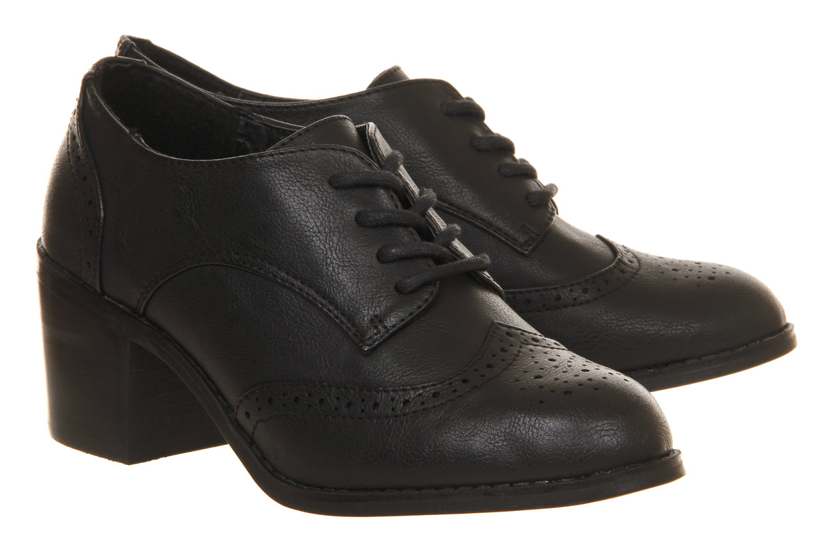 OFFICEGent Lace Up Block HeelsBlack