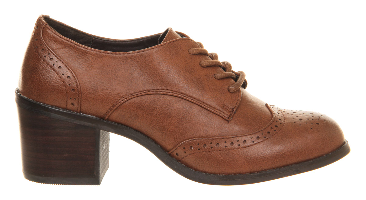 OFFICEGent Lace Up Block HeelsTan