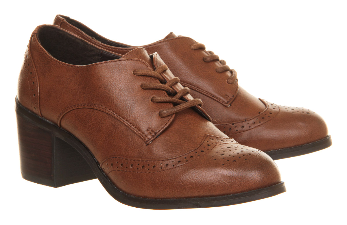 OFFICEGent Lace Up Block HeelsTan