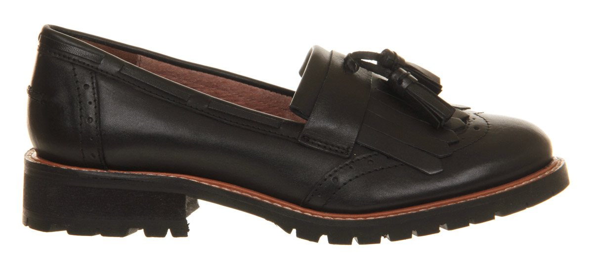 OFFICE Viva Tassle Cleated loafers Black Leather - Flat Shoes for Women