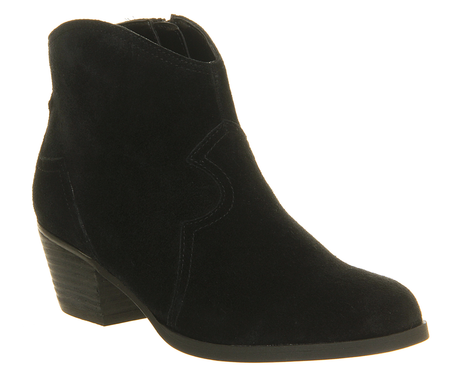 OFFICE Courtney Suede Western boots Black Suede - Women's Ankle Boots