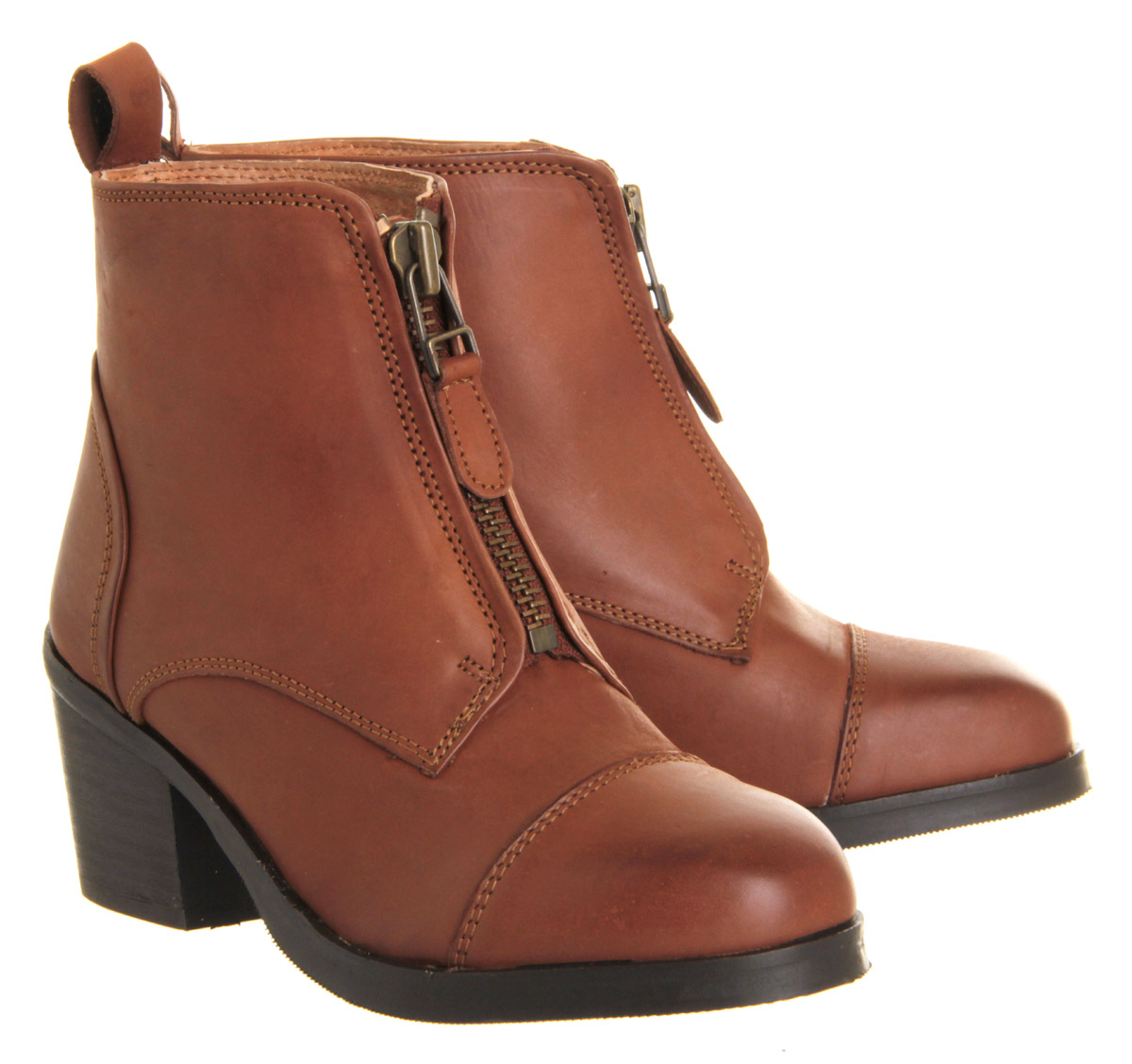 OFFICECrimson Front Zip bootsTan Nubuck