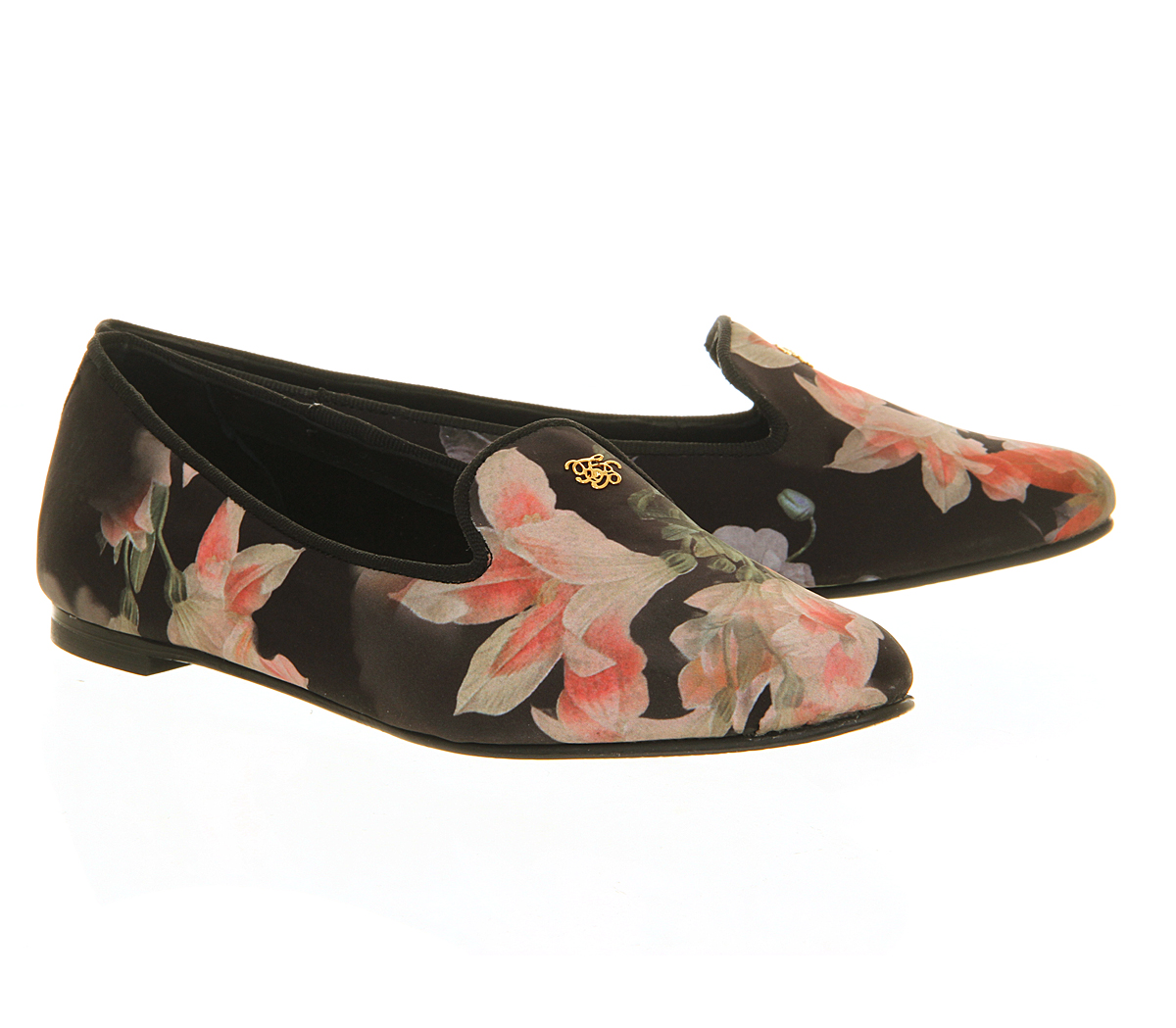Ted Baker Jaday Slipper Black Multi Opulent Bloom - Flat Shoes for Women