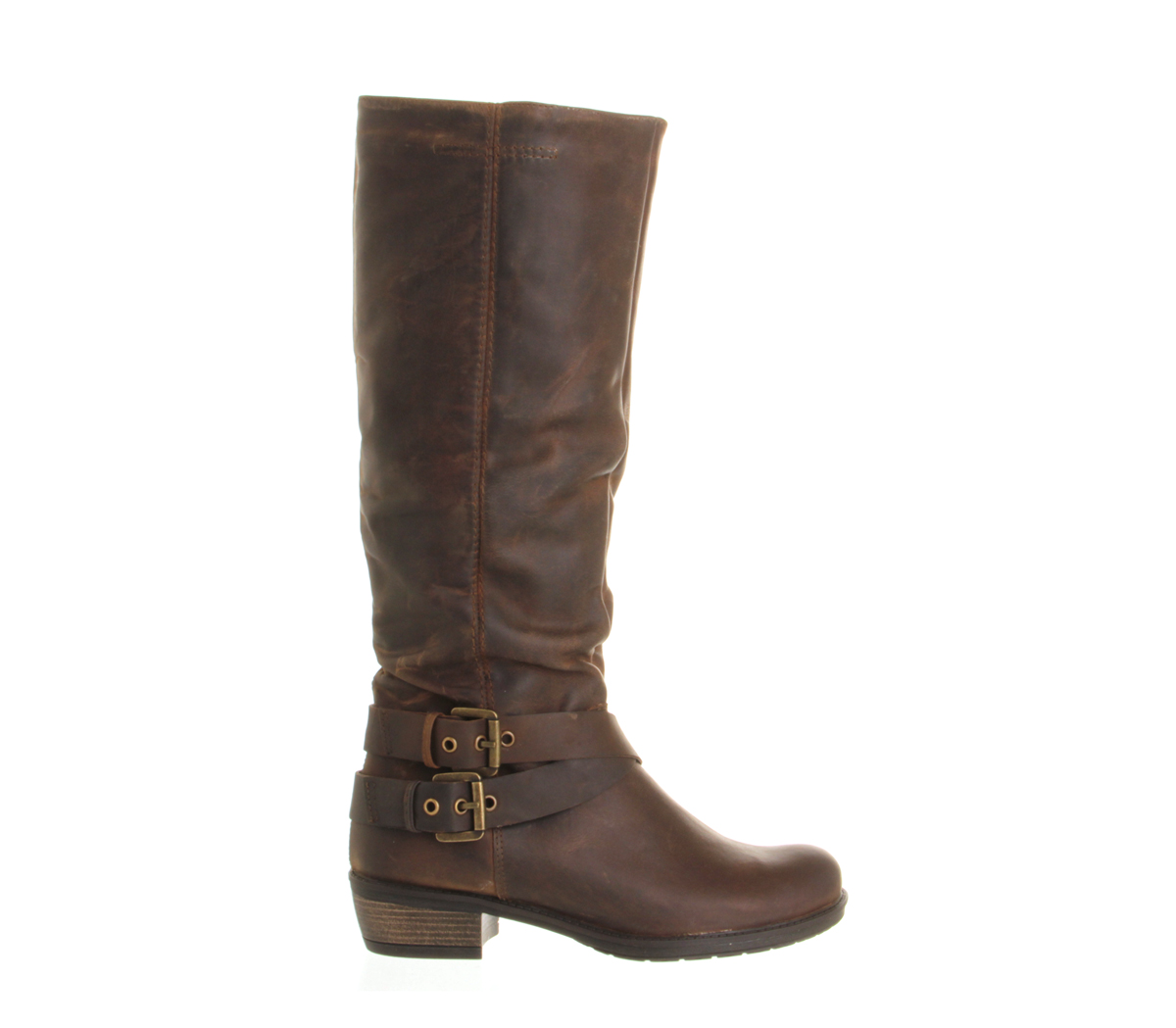 OFFICENifty Buckle Knee BootsTan Leather