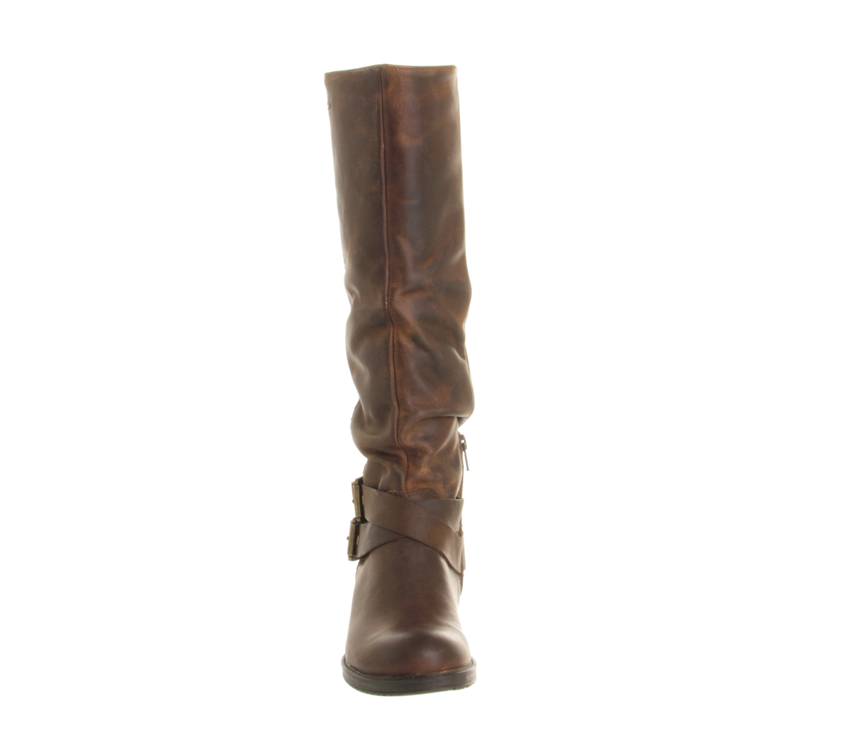 OFFICENifty Buckle Knee BootsTan Leather