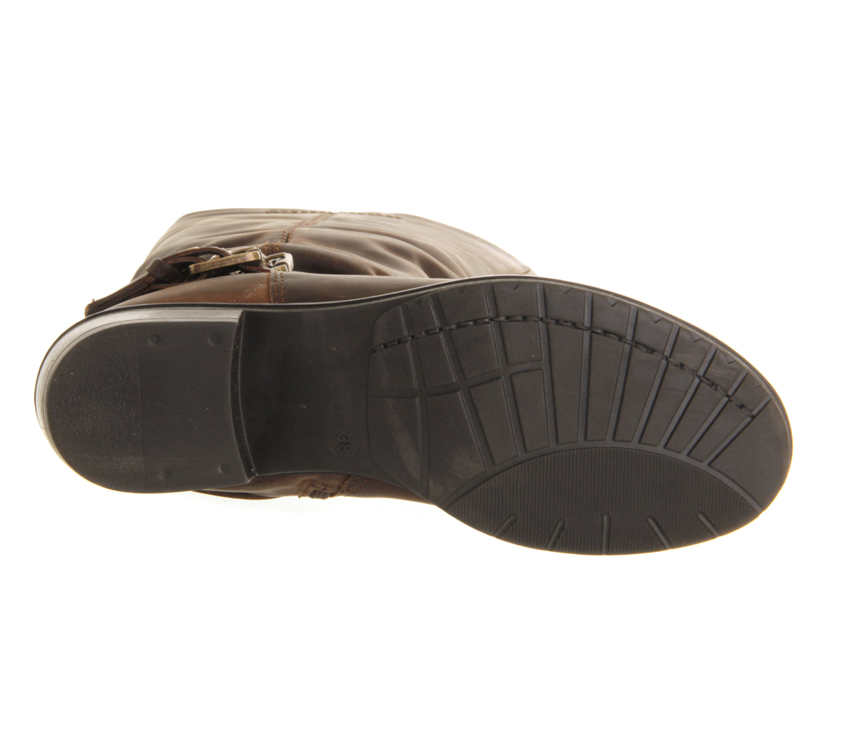 OFFICENifty Buckle Knee BootsTan Leather