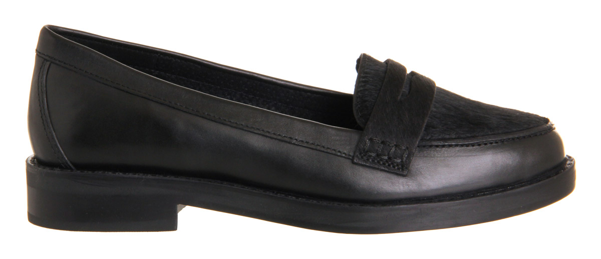 OFFICEVictorious Penny loafersBlack Pony Black Leather