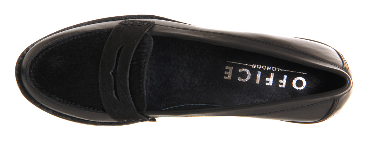 OFFICEVictorious Penny loafersBlack Pony Black Leather