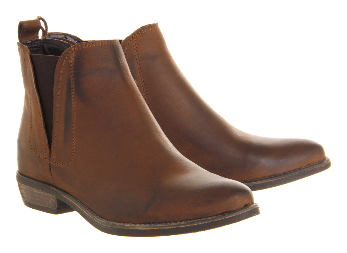 OFFICE Crosby Chelsea Brown Leather - Women's Ankle Boots
