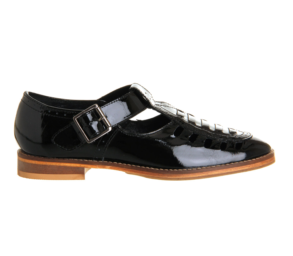 OFFICEVera Cut Out FlatBlack Patent Leather
