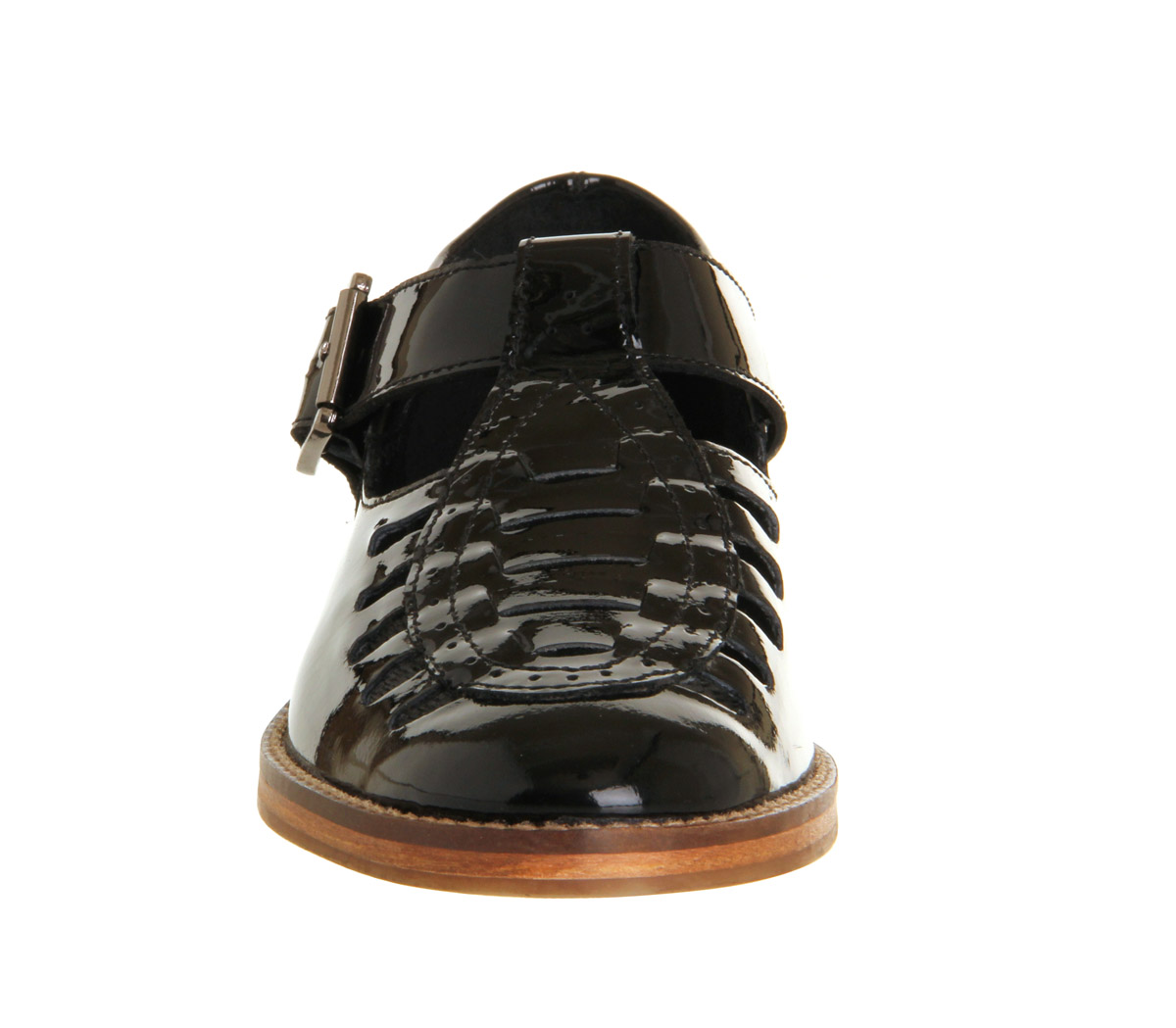 OFFICEVera Cut Out FlatBlack Patent Leather