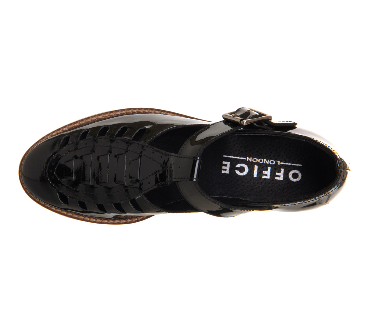 OFFICEVera Cut Out FlatBlack Patent Leather