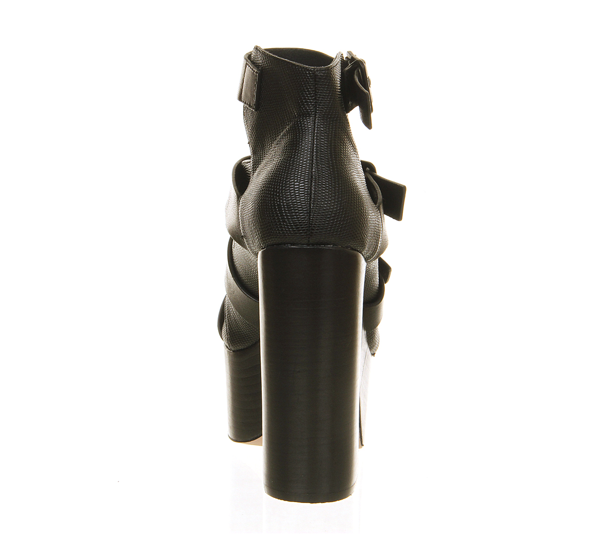 OFFICEShocker Chunky BuckleBlack Leather