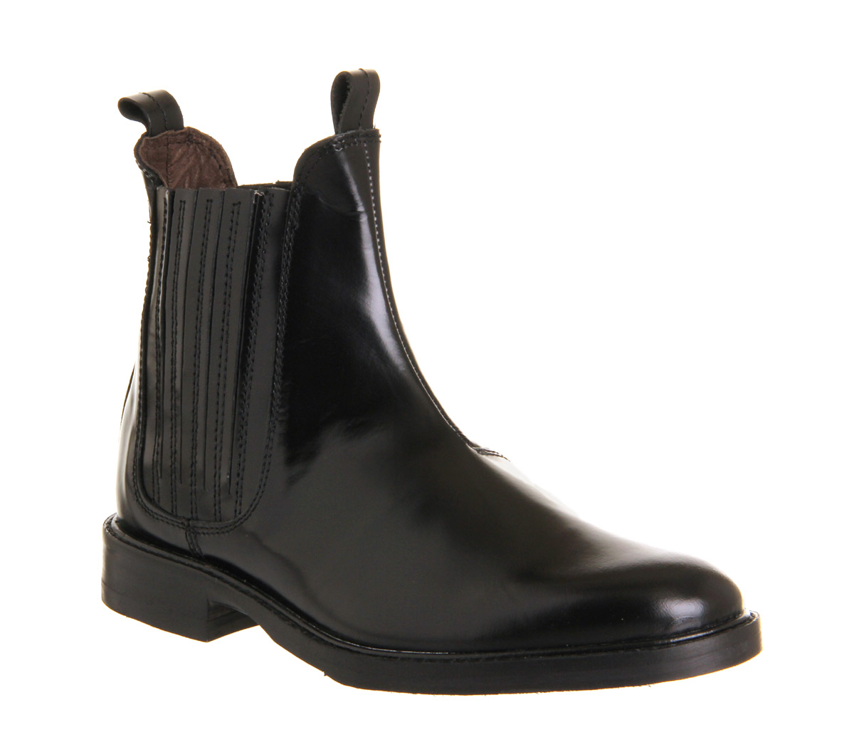 Hudson LondonTafler Chelsea bootsBlack Hi Shine Leather