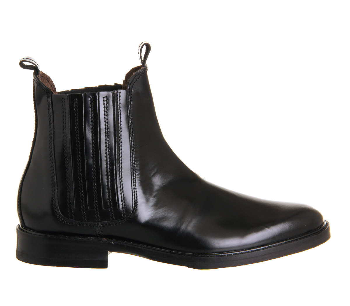 Hudson LondonTafler Chelsea bootsBlack Hi Shine Leather