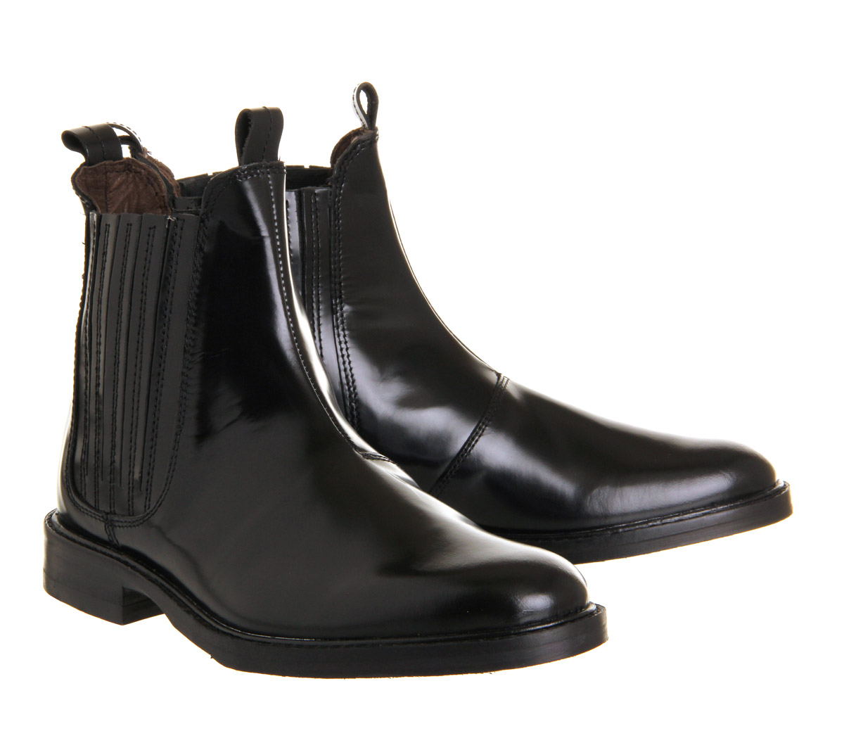 Hudson LondonTafler Chelsea bootsBlack Hi Shine Leather