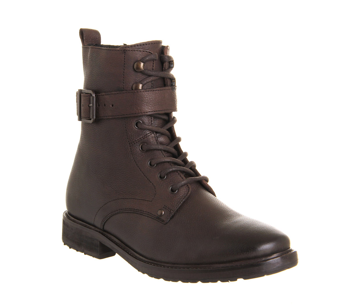 OFFICEAvatar Top Strap bootsBrown Leather