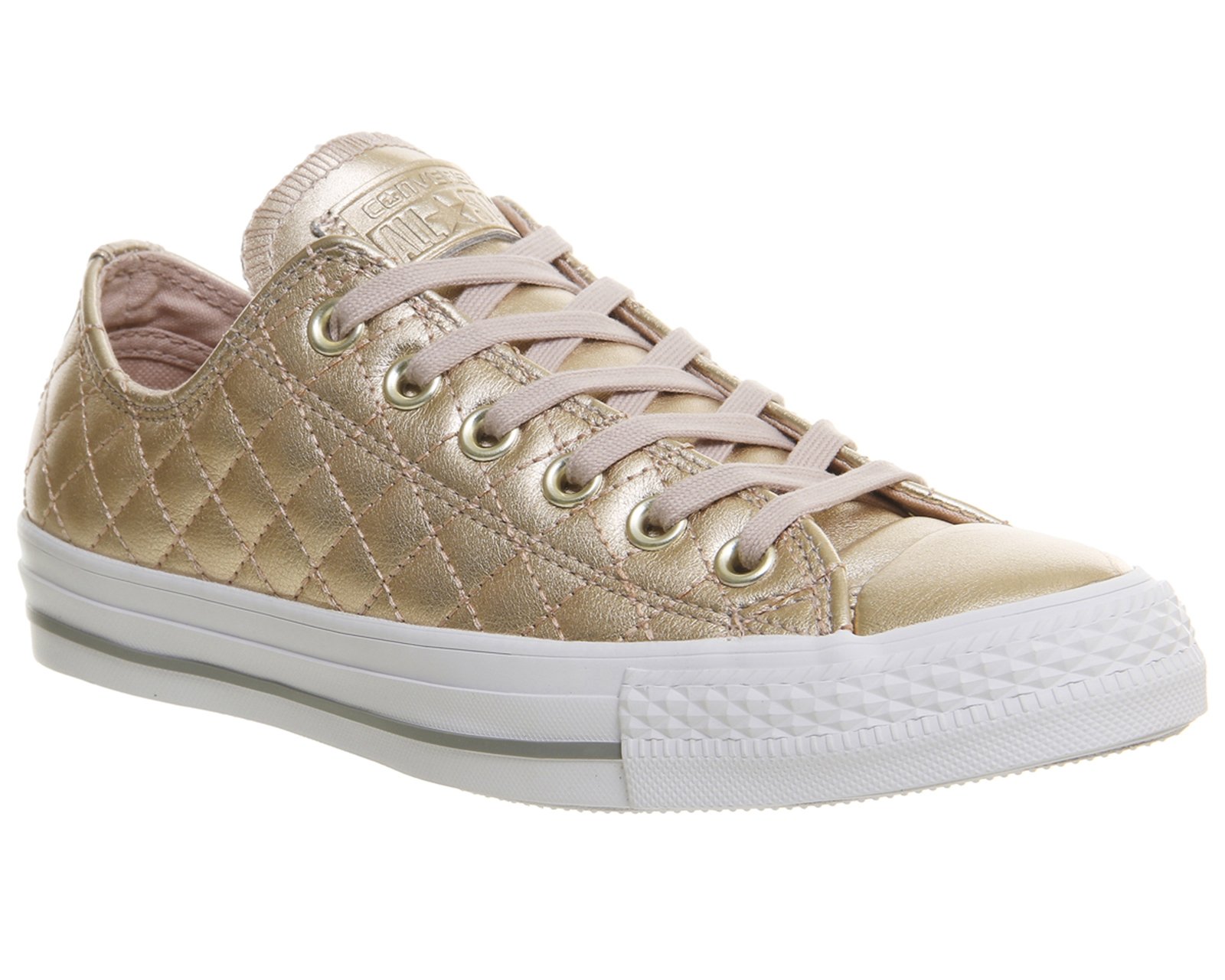 rose gold converse leather