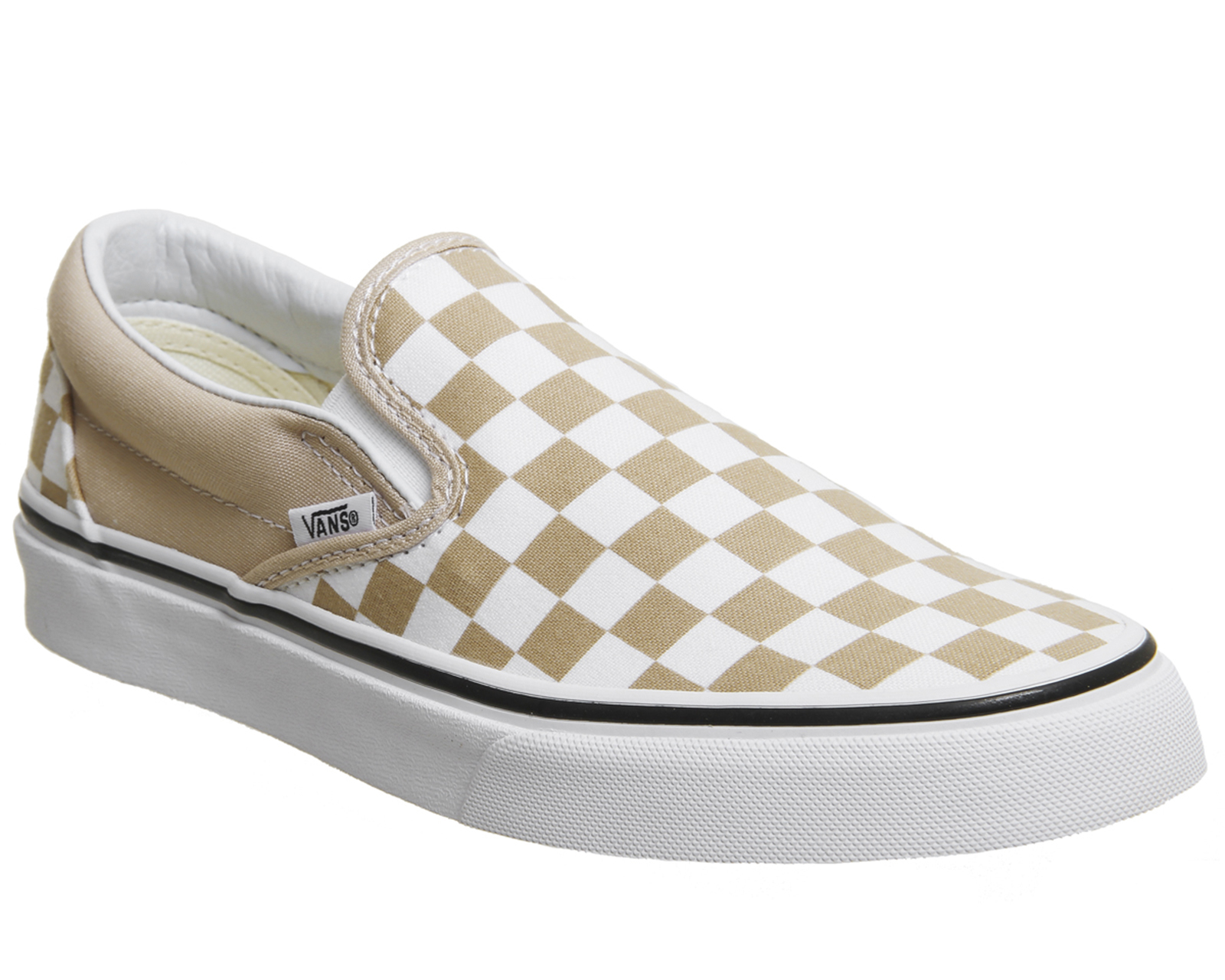 vans slip on checkerboard beige