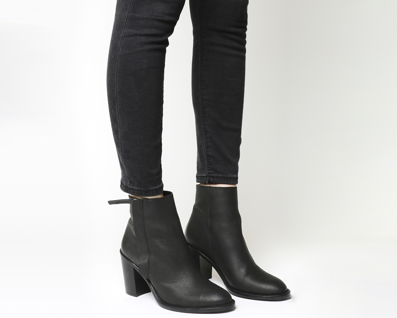 OFFICE Legend Side Zip Boot Black Leather - Women's Ankle Boots
