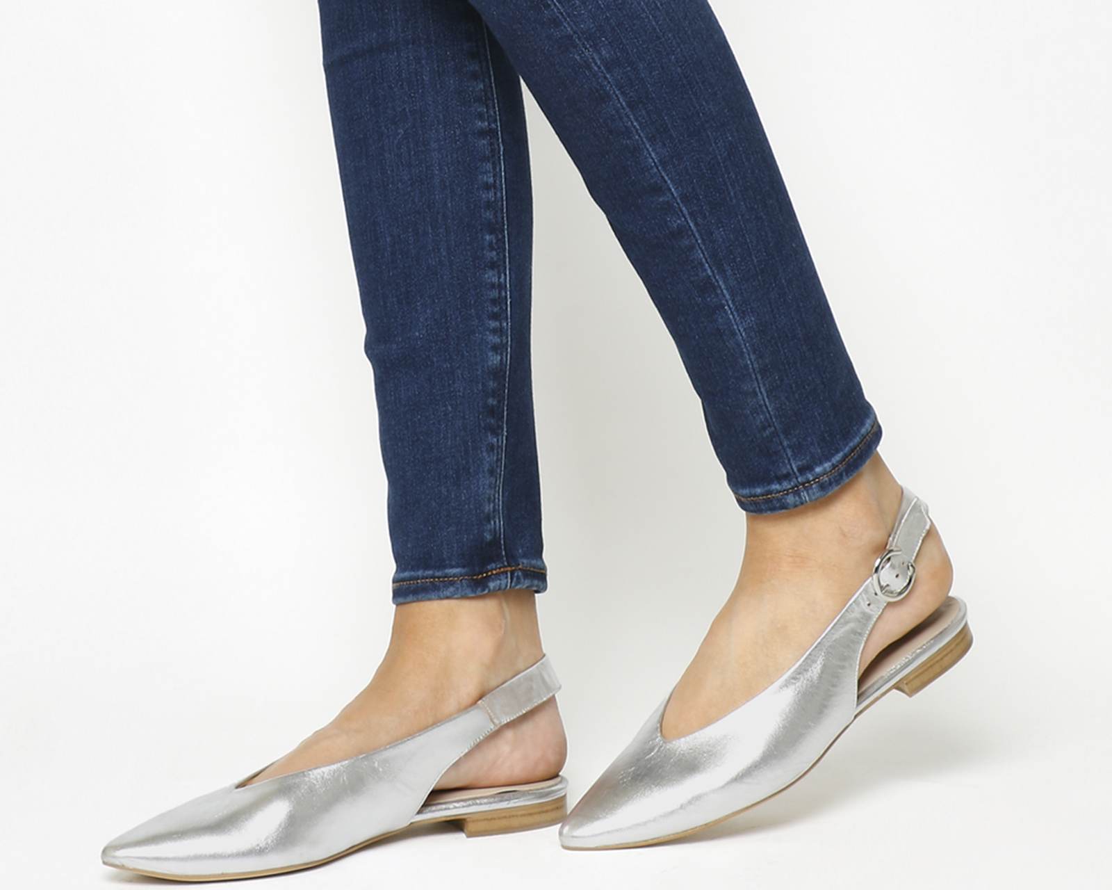 Office Darcey Slingback Points Silver 