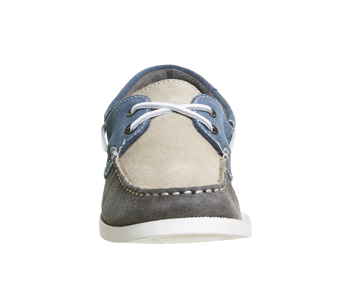 Ask the MissusDolphin Boat ShoesBlue Beige Grey Suede