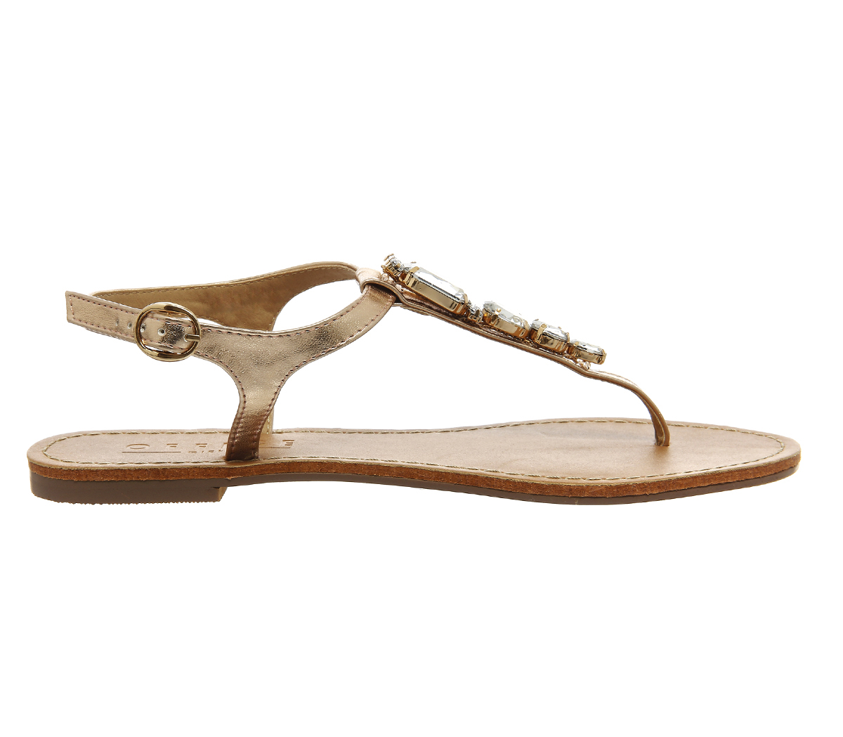 OFFICEOctavia Embellished T Bar SandalsRose Gold