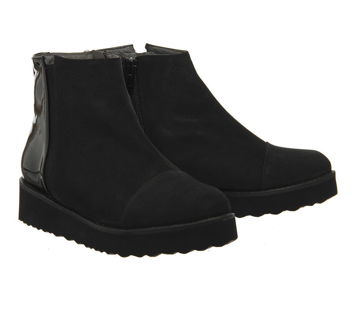 Gaimo for OFFICEBella Flatform BootBlack Patent Nubuck