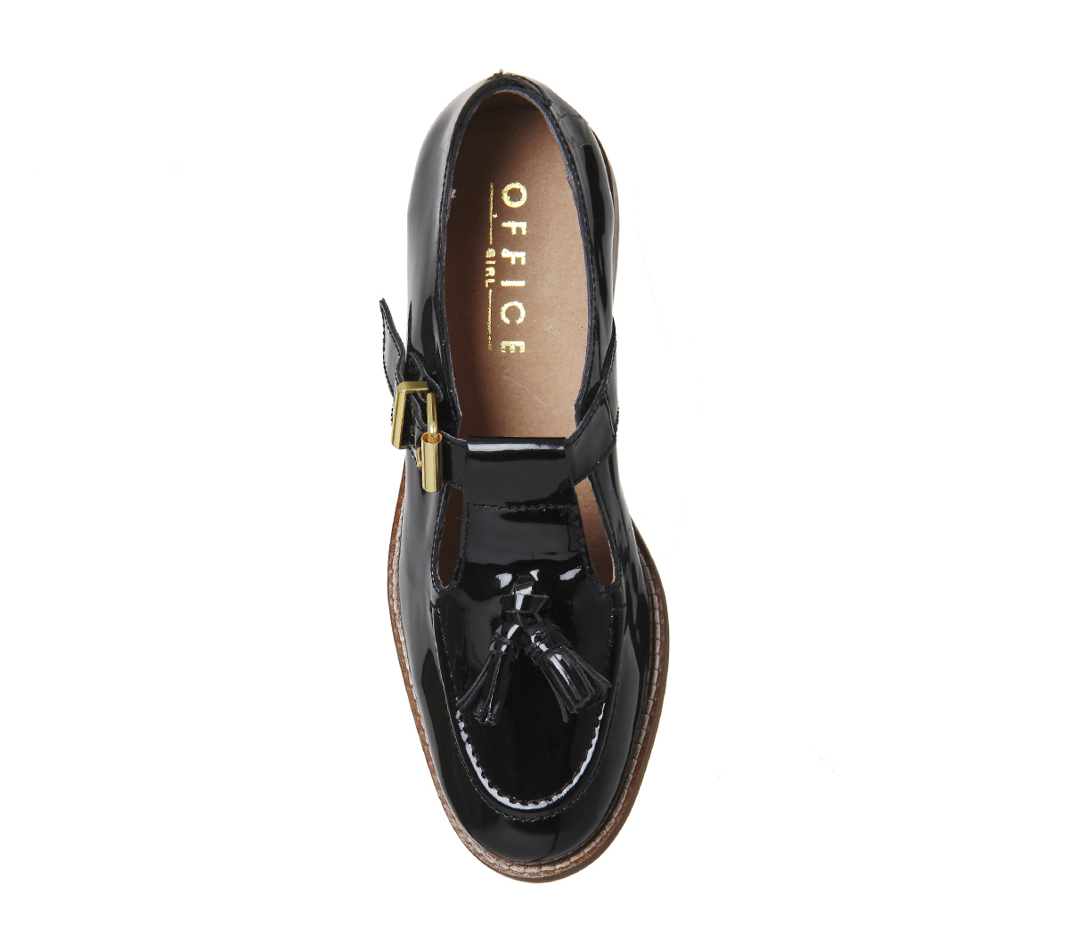 OFFICEDolly Tassel T BarBlack Patent Leather