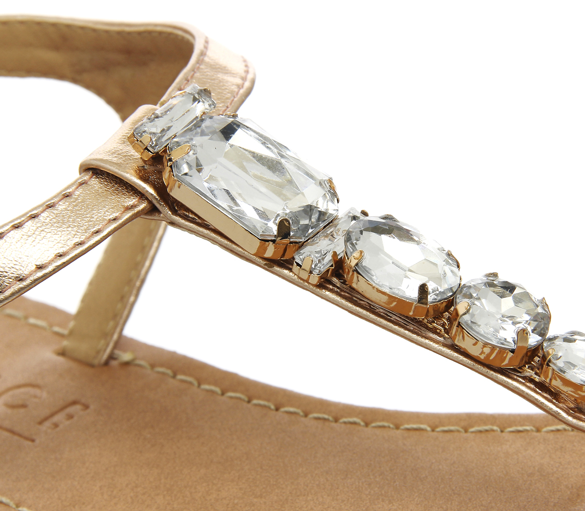 OFFICEOctavia Embellished T Bar SandalsRose Gold