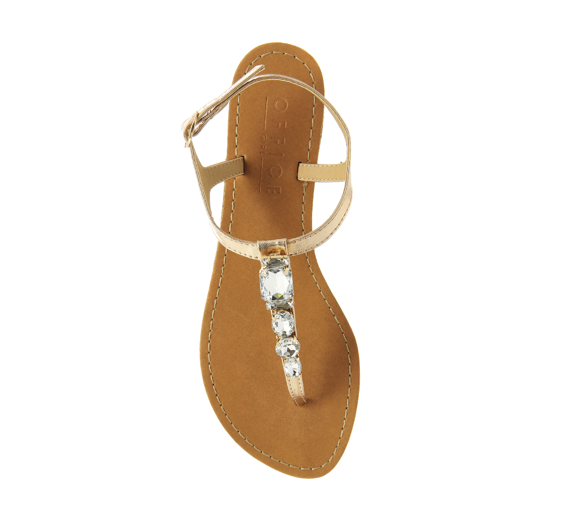OFFICEOctavia Embellished T Bar SandalsRose Gold