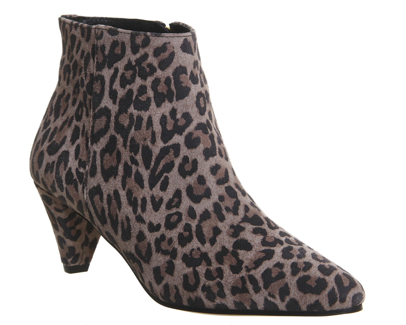 Office Idyllic Cone Heel Boots Leopard 