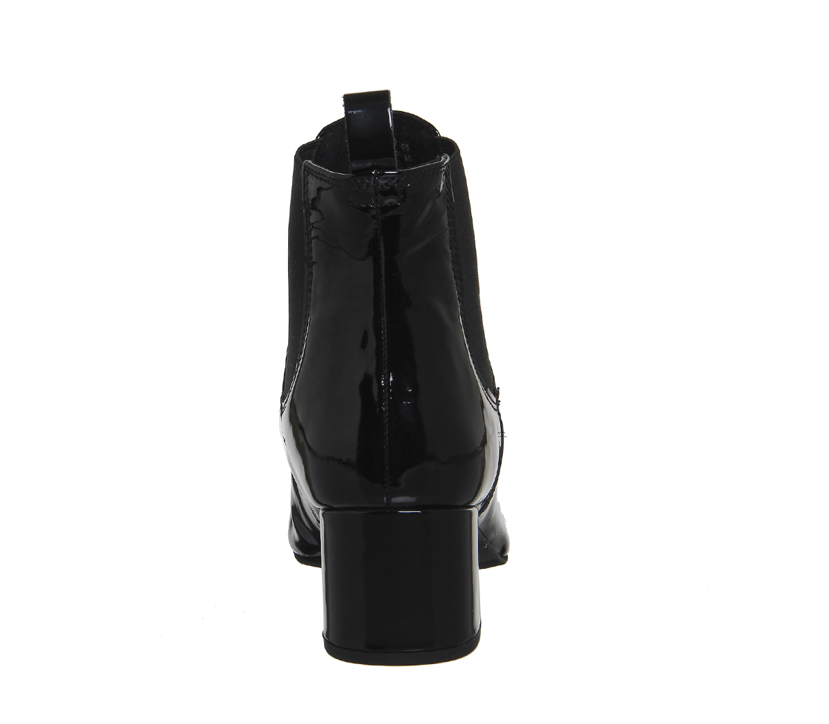 OFFICELove Bug Block Heel Chelsea BootsBlack Patent Leather