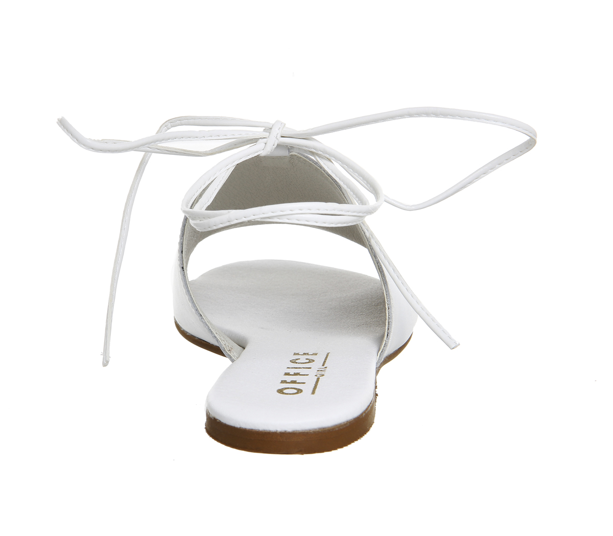 OFFICEBleach Tie Up SandalsWhite Leather