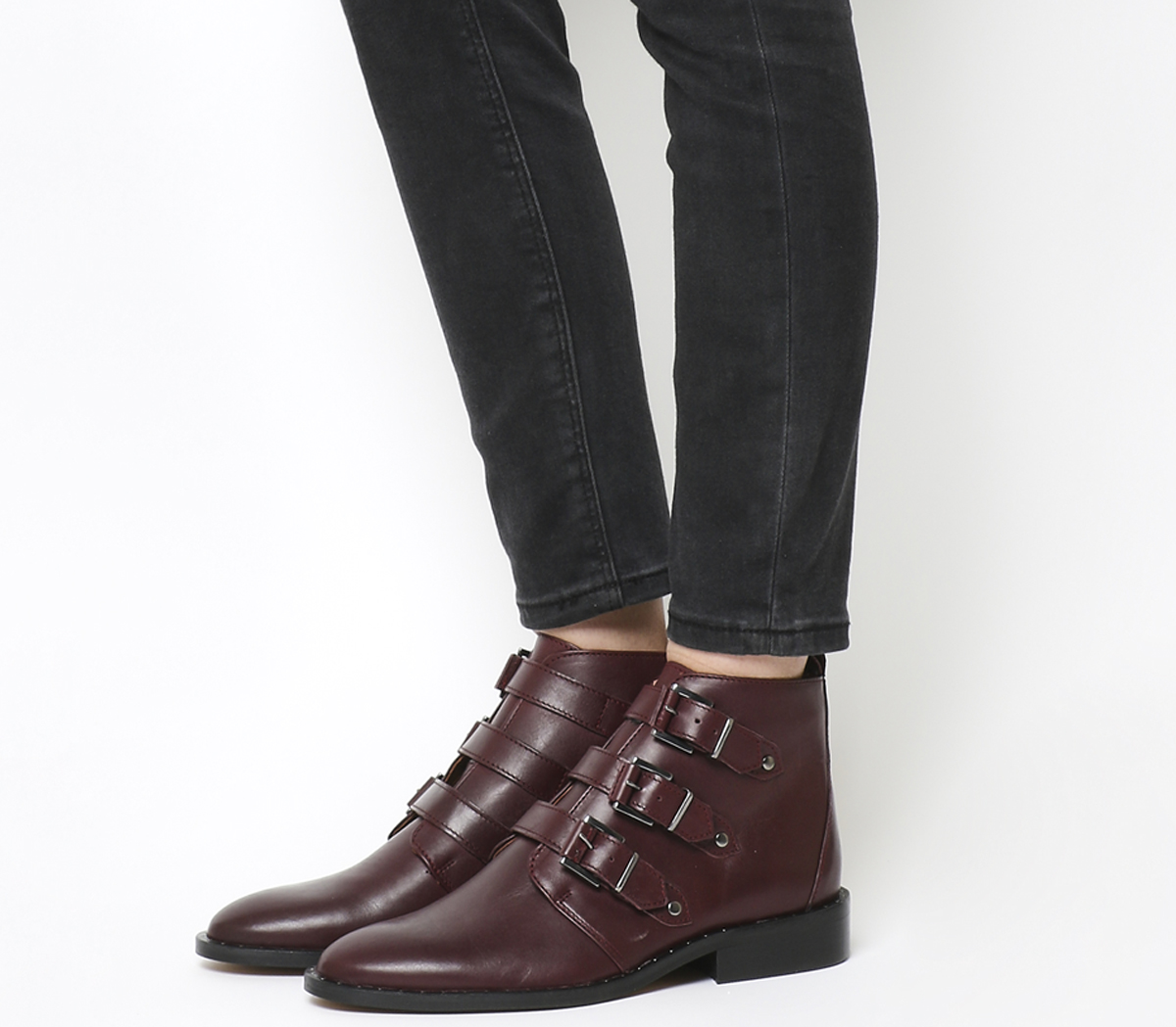 Office Lock Down Studded Buckle Boots 