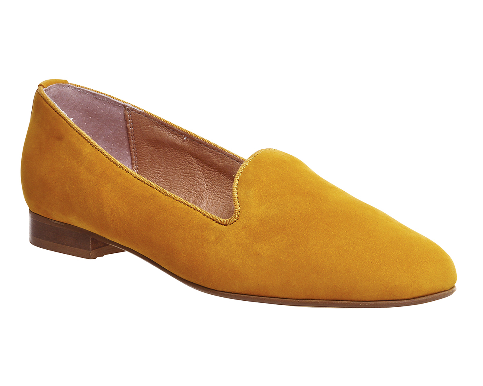 OFFICE Dotty Slipper Cut Loafers Mustard Nubuck - Flat Shoes for Women