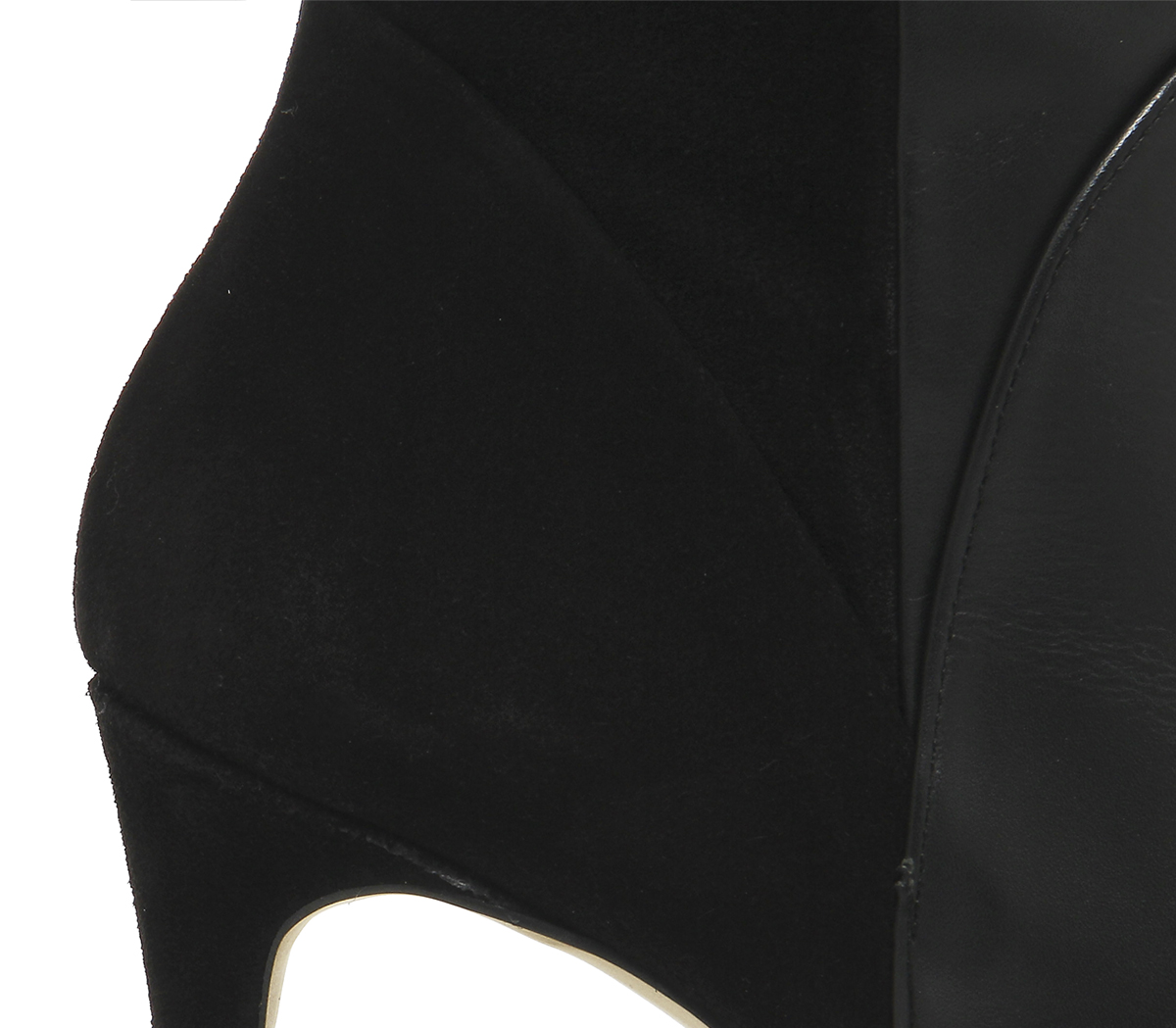 OFFICEElliot Slim Heel Knee BootsBlack Leather Black Suede