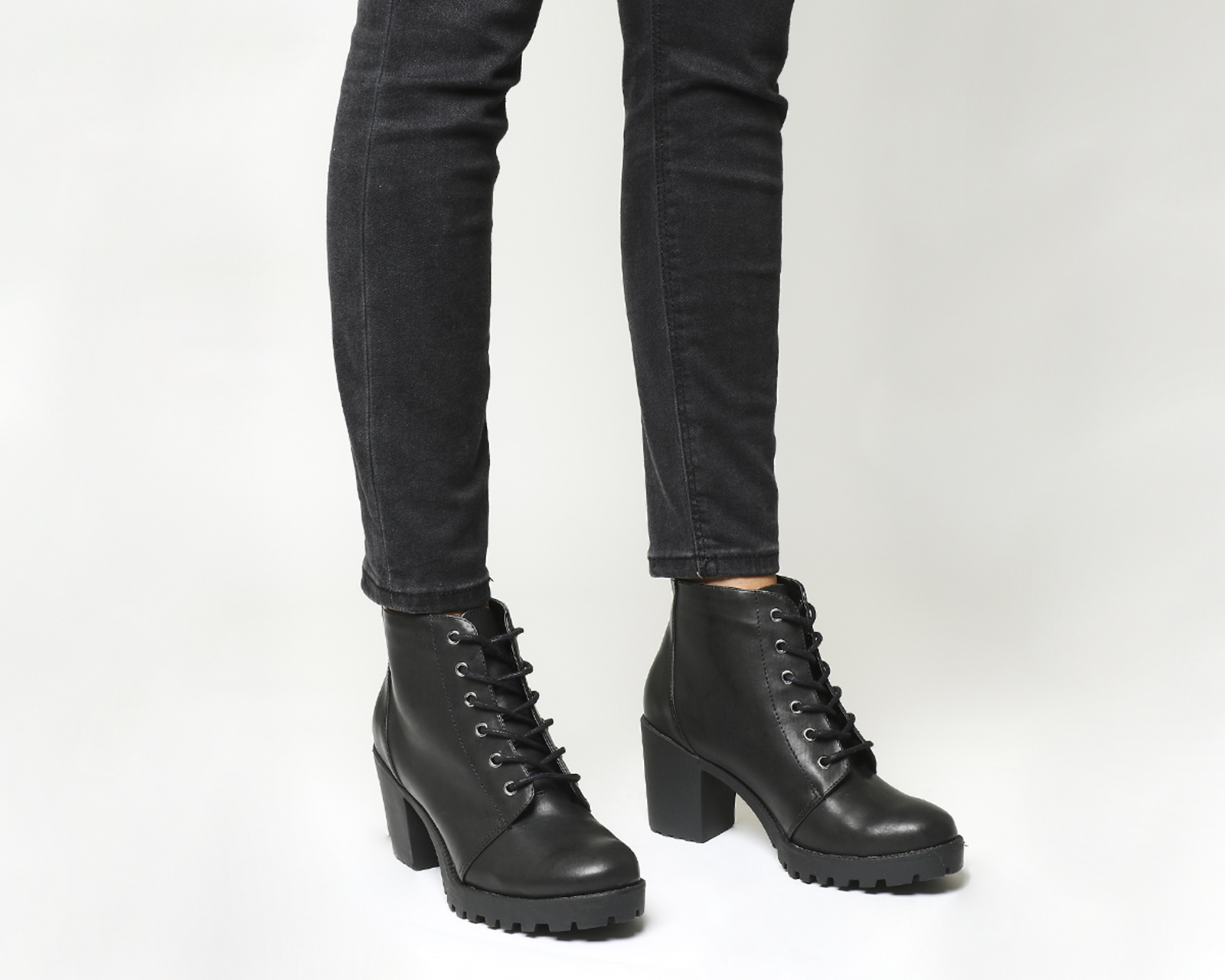 Leaderboard Chunky Lace Up Boots Black 